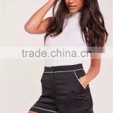 Custom Satin Boxer Shorts Women Plain Black Satin Highwaisted Shorts Wholesale thumbnail-4