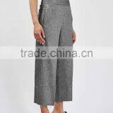 Ladies New Style Capri Wide Leg Formal Office Style Fashion Linen Dress Shirt Coat Pants thumbnail-4