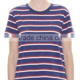 2017 Women Short Sleeve Fashion Cotton Rieder T-shirt Navy Stripe OEM Service thumbnail-1
