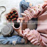 Casual Pink Long Sleeve Women Streetwear Black Custom Hoodies Soft Chic Style thumbnail-4