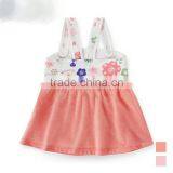 European Kids Dress Fashion Style Flower Printed Short Sleeve Cotton Baby Girls Dress thumbnail-3