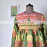 Vintage Kantha Kediyu Style Jacket in Beautiful Vintage Colors ~ Medium thumbnail-5