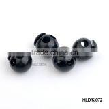 Black 5mm 2 Holes Plastic Round Ball Cord Lock End Toggles Spring Clip Stoppers for Bungee Shock Cord K-072 thumbnail-2