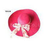 Summer Big Brim Elegant Packable Sun Hats For Women , Mix Color Red Sun Hats thumbnail-1