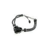 OEM Girl / Womens Stainless Steel Bracelets Jewelry With Charms BR442-1, Rhinestone Womens Stainless