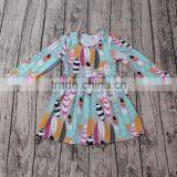 2016 Yawoo Latest Designs Flamingo Patterns Long Sleeve Girls Cotton Children Long Frocks Designs thumbnail-3