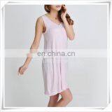 Ladies 95%Bamboo 5%Spandex Sleeveless Melange Color Nightwear Padded Pajamas thumbnail-5