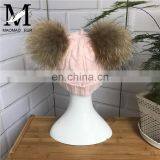 Kids Knitted Hats With Double Fur Balls Baby Cute Winter Warm Beanies Hats Baby Knitted Hat thumbnail-2