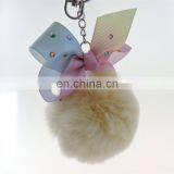 Promotion 2017 Fur Ball With Bow Knot Key Chain Wholesale thumbnail-5