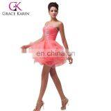 Grace Karin Strapless Watermelon Red Beaded Cocktail Dresses Short CL6077-1 thumbnail-1