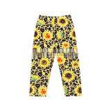 Hot Sale Red 2 Ruffled Design O-Neck Top With Sunflower And Leopard Printed Leggings Baby Kids Clothing Set thumbnail-2