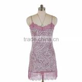 100% poly woven ladies Print Camisole with lace