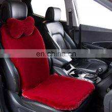 Faux Rabbit Fur Luxury Car Seat Covers Seat Cover Universal Artificial Plush Car Cover Cushion Winter Red thumbnail-3