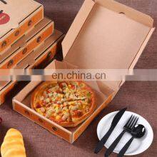 Wholesale Cheap Price Fast Food Paper Boxes Custom Logo Printed Portable Thick Recycled Corrugated Delivery Baking Pizza Box thumbnail-5