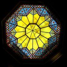 Printed Stained Glass Dome Handcrafted Dia. 4300mm Classique Stained Art Glass Dome Ceiling Tiffany Stained Glass Dome Ceiling thumbnail-1