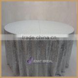 SQN64A Wholesale 132" Round Silver Sequin Table Cloth                        
                                                Quality Choice