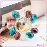 Elegant Design Beautilful Silver Diamond Peacock With Crystal Brooch Fashion Circle Brooch thumbnail-1