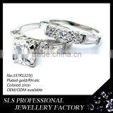 A51R2113----925 Silver Jewelry Saudi Jewelry White Gold Engagement Couple Rings thumbnail-4