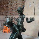 Bronze Skipping-rope Boy and Girl Sculpture
