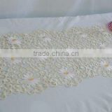 100% polyester table runner with full embroidery and cutwork houseware household textile