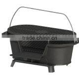 Pre-seasoned Cast Iron Cookware Outdoor Charcoal BBQ Grill thumbnail-1