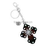 Brown Cross Keyring Accented by Spur Fashion Cross Keychain thumbnail-1