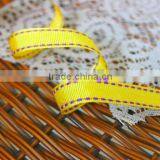China Wholesale Yellow Saddle Stitches Grosgrain Polyester Satin Ribbon for Gift Packaging thumbnail-1