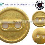 11mm New Style Fashion Men Gold 2 Hole Button