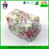 Coated non-woven fabrics with flower printing cosmetic bag, waterproof make up bag
