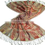 Trendy Silk Wool Fashion Scarf long length antique designs