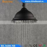 Bathroom Black Round Sucker Shape Waterfall Wall Mounted Overhead Shower thumbnail-4