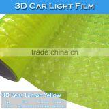 PVC Material 3D Fluorescent Yellow 0.3x10m Car Headlight Film Color Change Sticker thumbnail-2