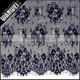 Lace Guipure Plum Eyelash Design Black 3M Wideth 100% Nylon Black Embroidery Guipure Lace Fabric Trim Skirts Design 5915 thumbnail-2
