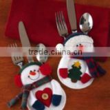 snowman christmas cultery holder, tableware holder, silverware holder for christmas decoration