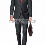 Custom made dark grey plain pure wool Men's wedding suit