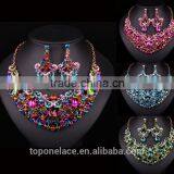 Wholesale Fashion Crystal Rhinestone Necklace Earring Diamond Jewelry Sets Dubai thumbnail-1