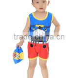 2016 cute Blue Kid Swimming trunks Boy swimsuit+swimming cap Baby Thomas swimming trunks