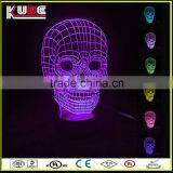 Fashional Multi-color Luminous 3D Skull Table Lamp for Decoration