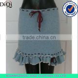 2015 fashionable high quality cheap ladies sweater skirt with lotus hem