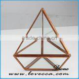 Wholesale Indoor Plant Rose Gold Geometrical Glass Terrarium With Metal Frame thumbnail-3