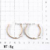 2016 Latest 18k Gold Plated Stainless Steel Cubic Zirconia Diamonds Hoop Earrings thumbnail-2