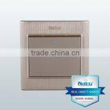 Hot Sale Brushed Champagne 1 Gang 2 Way Hotel Wall Switch