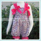 Hot Sale ! Baby Clothes Satin Knickers Wholesale Price Pink Leopard Knickers New Design Satin Bubble Romper Kids Bubble Romper thumbnail-1