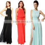 2015 Summer Latest Long Halter Dress|Stock Wholesale Halter Orange Maxi Dress (LCHDS9) thumbnail-2