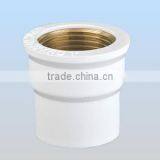 Water Supply Plastic Fitting PVC White Female Adapter (Copper Brass)