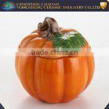 Decorative Ceramic Small Pumpkin Design Attractive Sugar Canister thumbnail-1