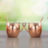 Copper MOSCOW MULE MUGS With Straw & Shot Glass Indian MANUFACTURER thumbnail-6