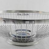 Different Size Round Shape Metal Wire Fruit Basket Chrome thumbnail-3