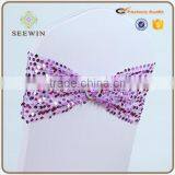 Cheap Banquet Sequin Chair Band and Ruffle Chair Sash for Wedding thumbnail-3