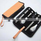 Stainless Steel Travel Cutlery Set With Spoon, Fork, Chopsticks, Bowls and Bag thumbnail-4